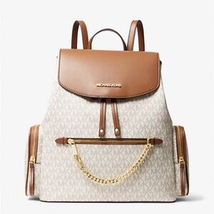 Michael Kors Brown and Cream Women's Backpack Still inside unopened box.